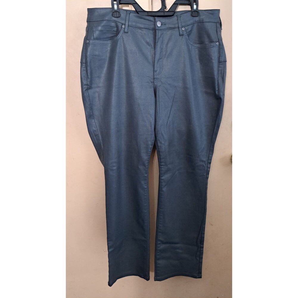 NYDJ  Faux Leather Marilyn Straight Pants In Plus Size Sculpt 16W gray
